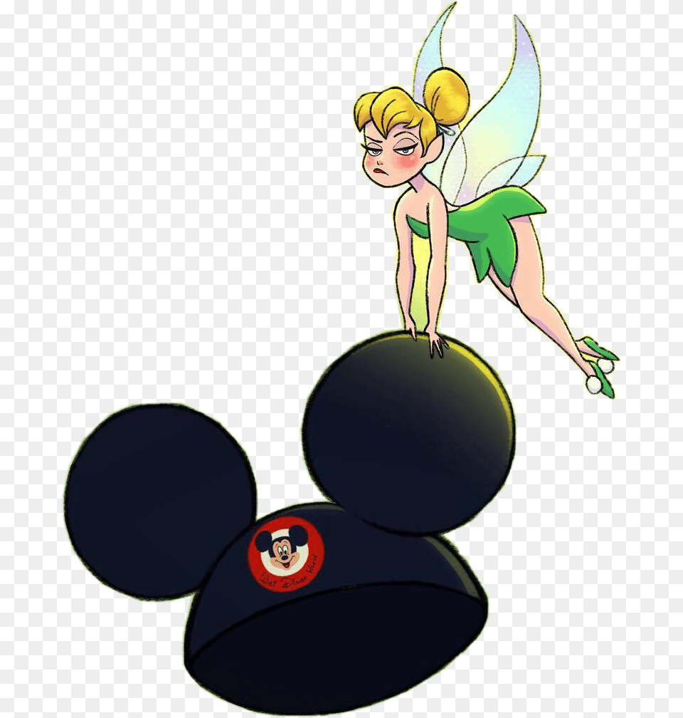 Tinkerbell Mickeyears Disney Cute Cartoon Drawing Cute Tinkerbell Cartoon, Baby, Person, Face, Head Free Png Download