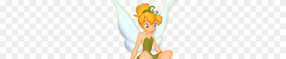 Tinkerbell Silhouette Angel, Baby, Person, Book Png Image