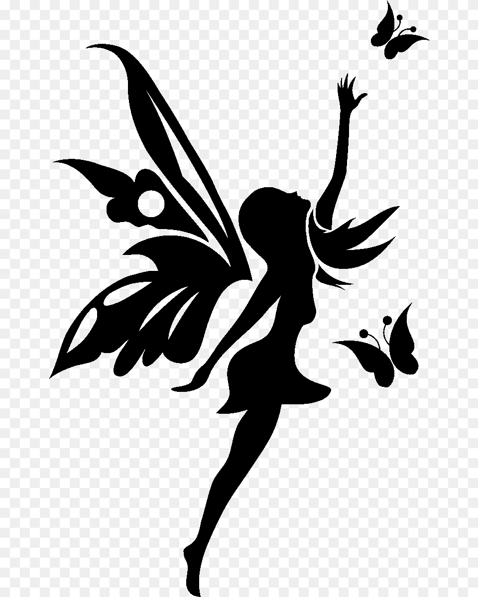 Tinkerbell Silhouette Siluetas De Hadas, Gray Free Png