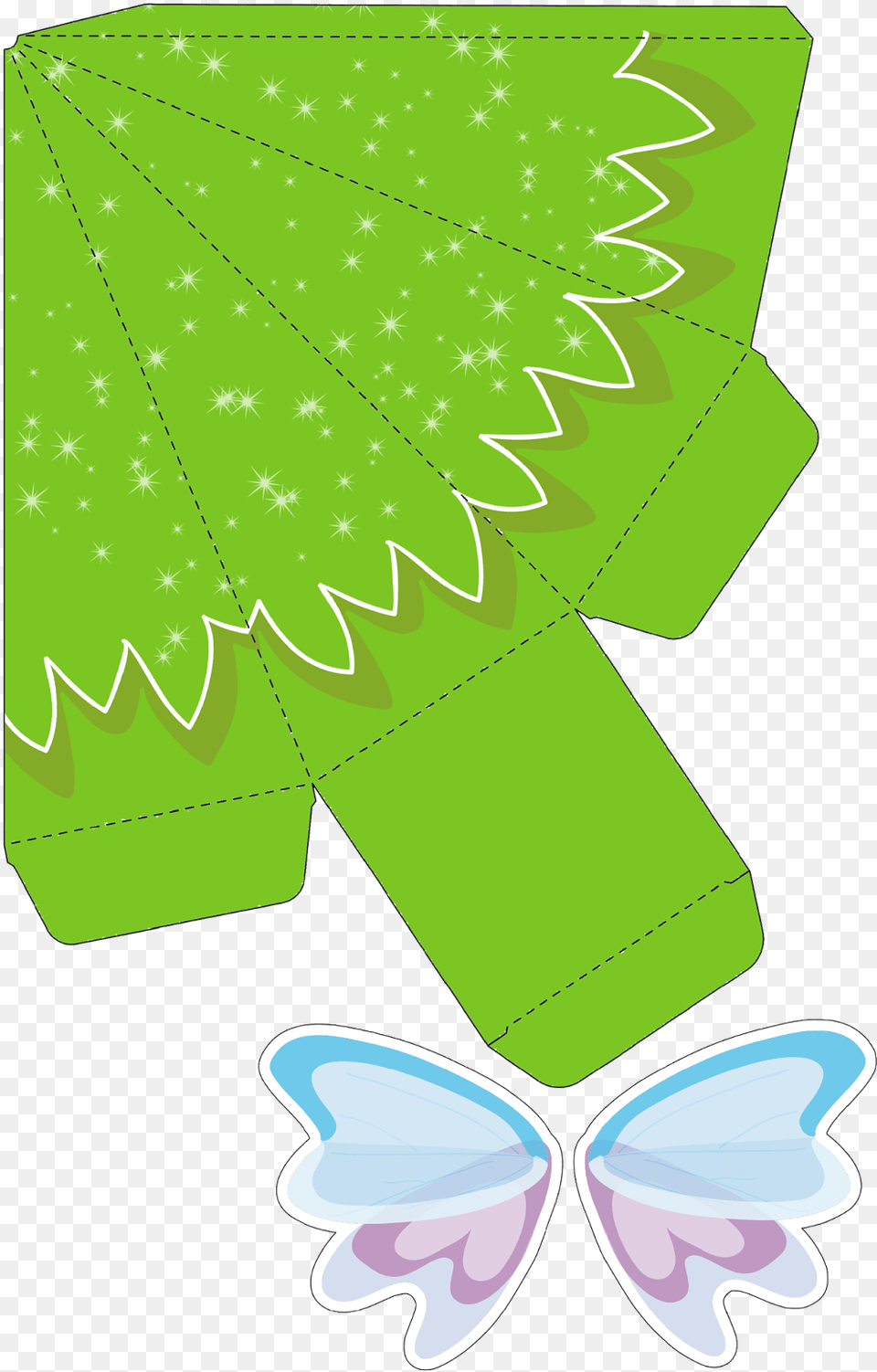 Tinkerbell Template Caixa Piramide Verde, Leaf, Plant, Clothing, Glove Free Png