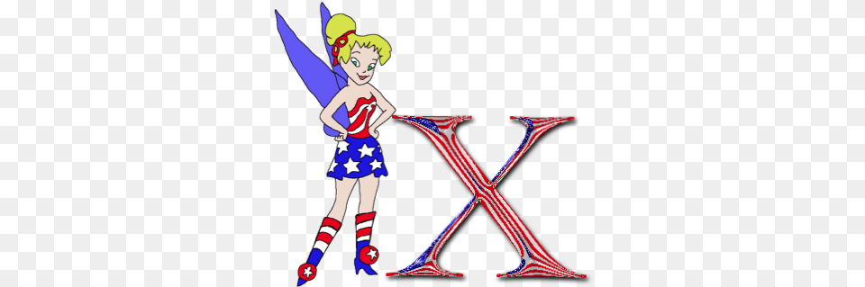 Tinkerbell Tinker Bell Usa American Flag Alphabet Animal House Delta House Sign, Book, Comics, Publication, Baby Png Image