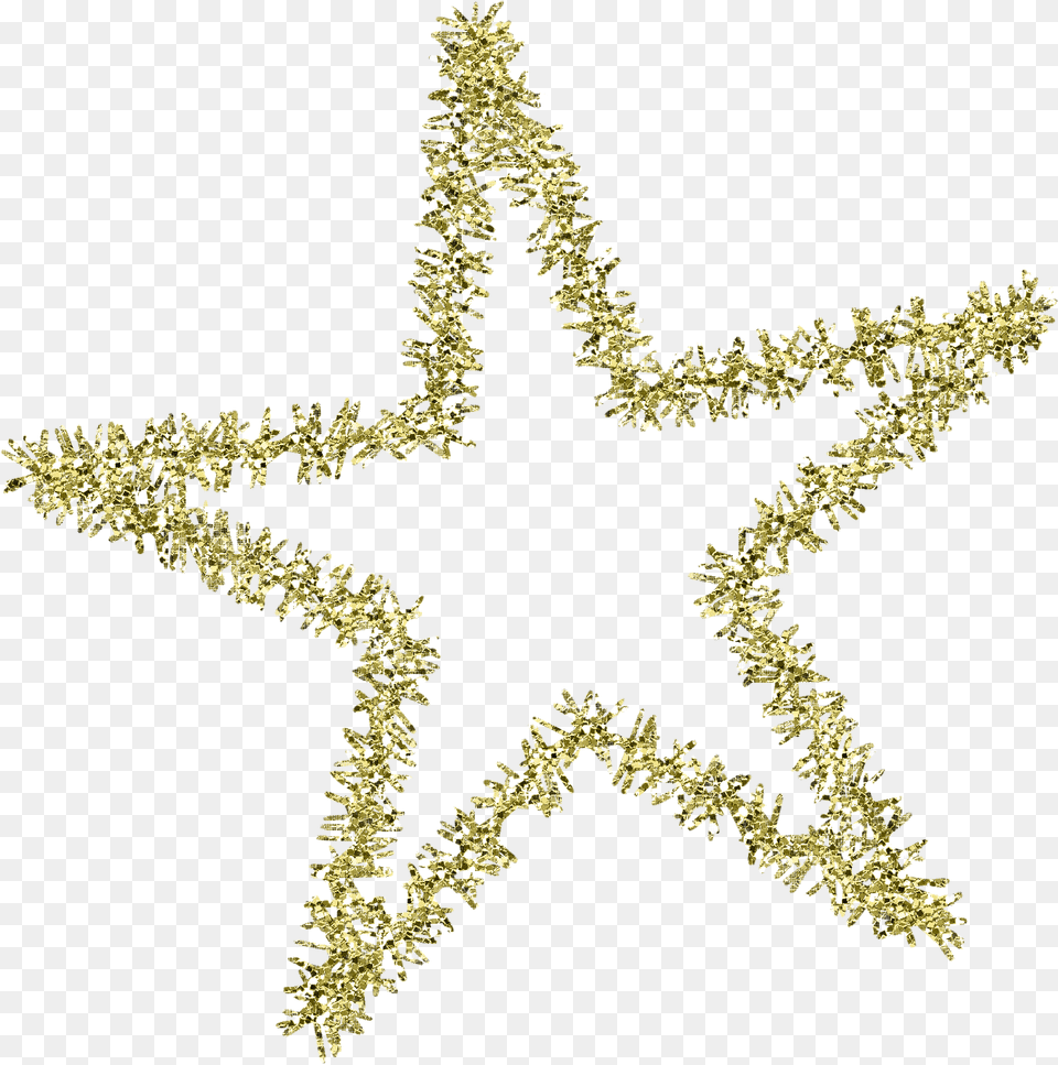 Tinsel, Cross, Symbol, Gold Free Png Download