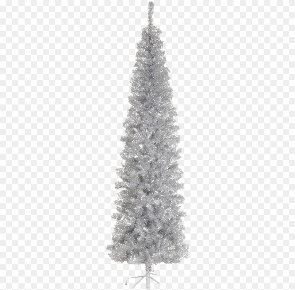Tinsel Christmas Tree Picture Silver Christmas Tree, Plant, Christmas Decorations, Festival, Christmas Tree Free Png