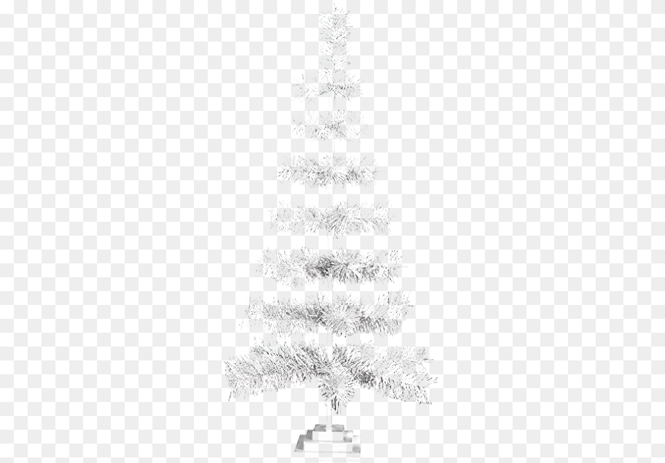 Tinsel Christmas Tree Transparent Image Mart Transparent Background White Christmas Tree, Plant, Christmas Decorations, Festival, Chandelier Free Png Download