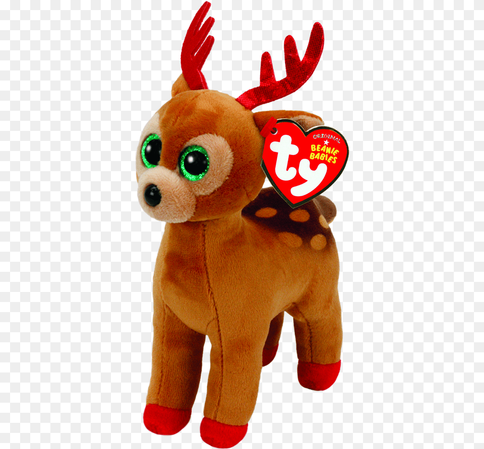 Tinsel The Brown Reindeer Beanie Babies Christmas Christmas Beanie Boos Reindeer, Plush, Toy Png