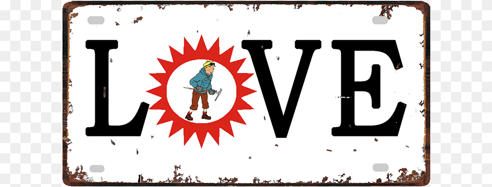 Tintin Cartoon Vintage Metal Sign Shabby Chic Graphic Design, License Plate, Transportation, Vehicle, Person Free Png Download