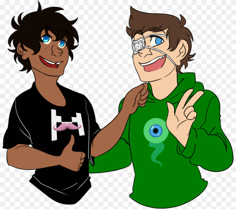 Tiny Box Tim And Septiceye Sam Septic Sam And Tiny Box Tim Human, Clothing, T-shirt, Baby, Person Free Png Download
