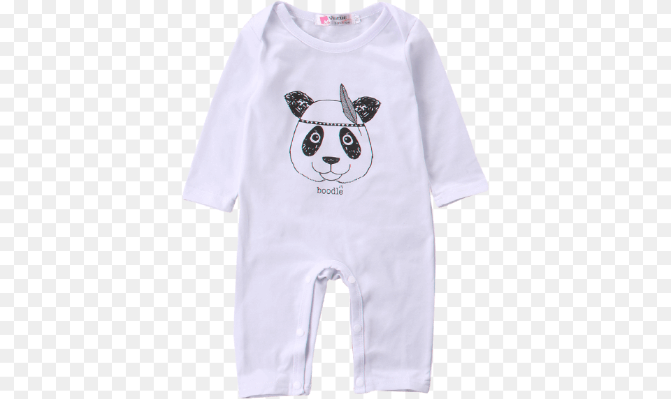 Tiny Cute Panda Romper Panda, Clothing, T-shirt, Applique, Pattern Png