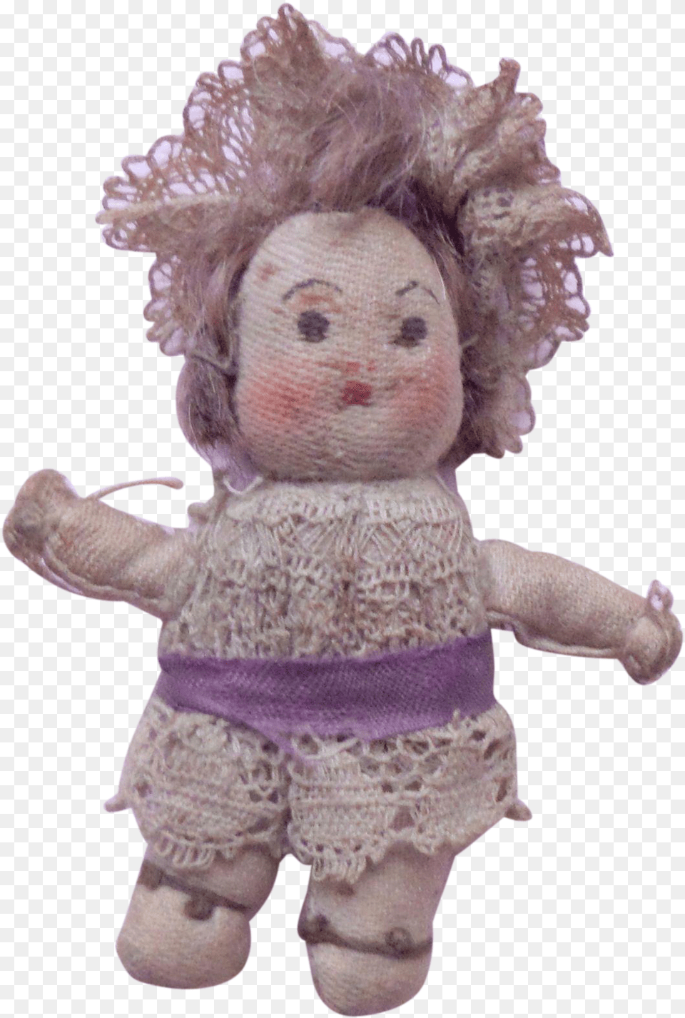 Tiny Stockinette Doll Painted Face C1915 Doll, Toy, Baby, Person, Head Free Png