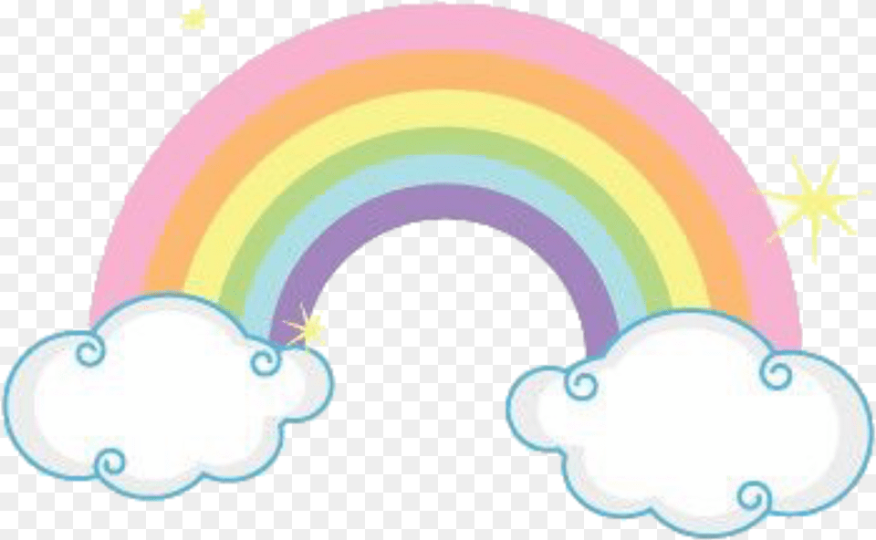 Tinymojis Cute Rainbow Clouds Soft Sticker By Goopie Girly, Nature, Outdoors, Sky, Art Png