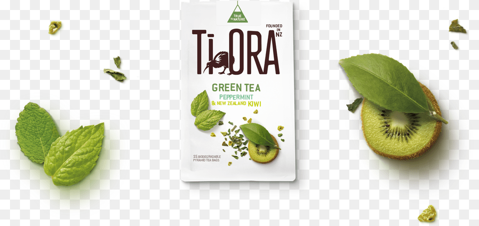 Tiora Tea Green Tea Peppermint And Kiwi, Food, Fruit, Plant, Produce Free Transparent Png