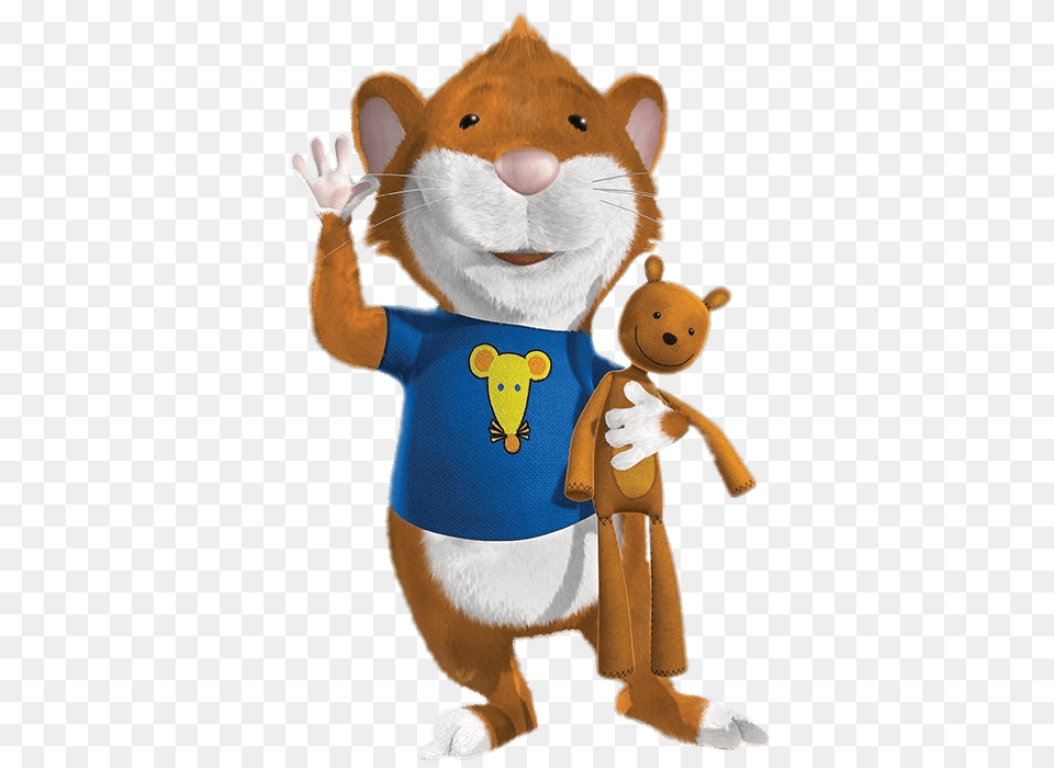 Tip The Mouse Waving And Holding Teddy, Plush, Toy, Teddy Bear Png Image