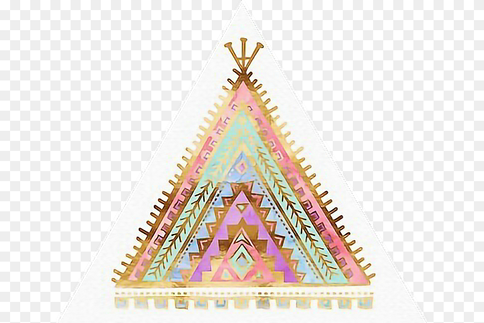 Tipi Colourful Design Aztec Bohemain Decor Decals Triangle, Home Decor Free Png