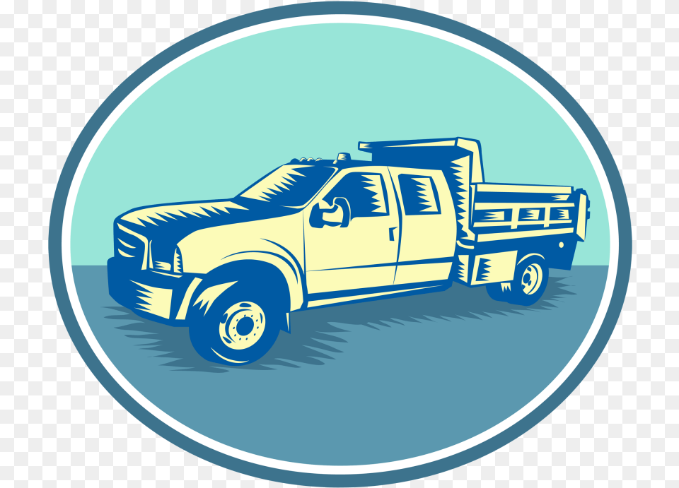 Tipper Pick Up Truck Oval Woodcut Example Image Illustration, Pickup Truck, Transportation, Vehicle, Car Free Png Download