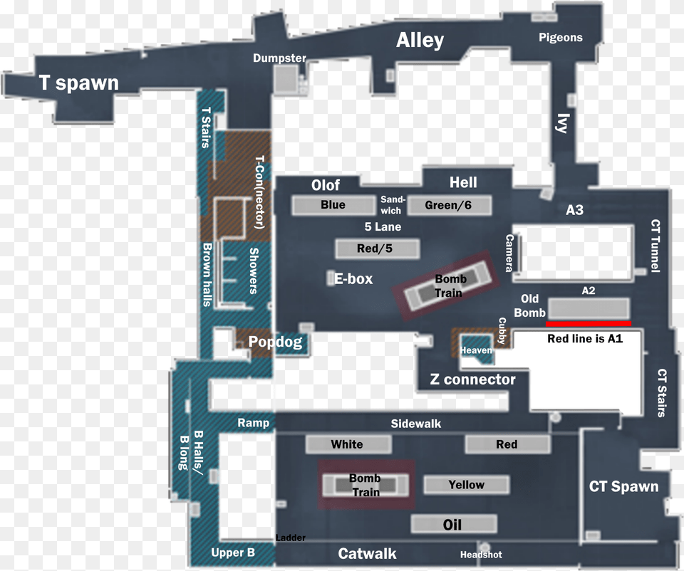 Tips Amp Guidescouldn39t Find An Updated Map Of Train Csgo Train Callouts 2017, Scoreboard, Diagram, Floor Plan Png