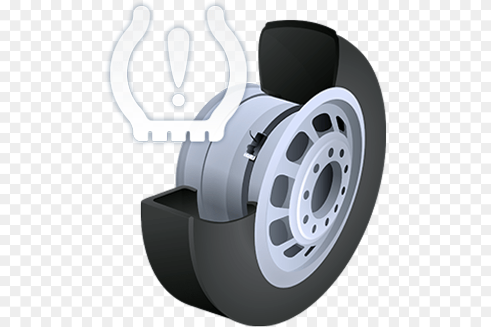 Tire Cutaway With Tpms Warning Symbol Headphones, Machine, Wheel, Alloy Wheel, Car Png