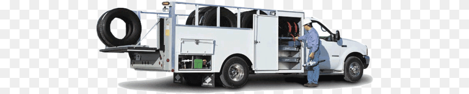 Tire Service Trucks Nice Tire Service Truck, Adult, Person, Man, Male Free Png Download