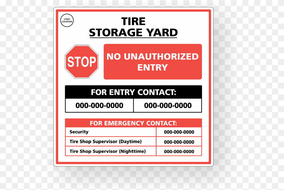Tire Storage Yard Sign Stop Sign, Advertisement, Symbol, Poster, Text Png