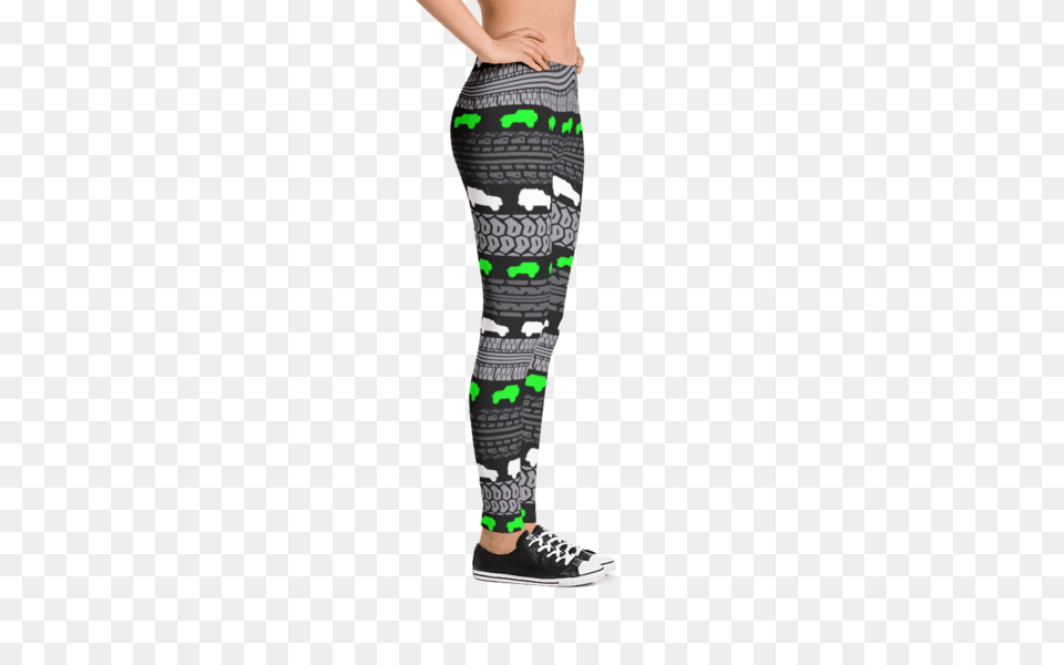 Tire Track Leggings Neon Green Jeep Silhouettes Jeep World, Clothing, Hosiery, Tights, Sock Png