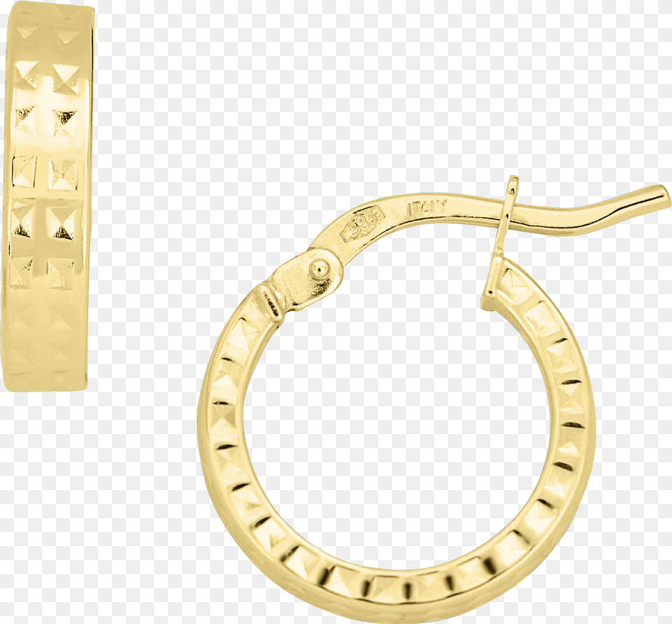 Tire Tracks Hoops Earrings, Gold, Accessories, Diamond, Earring Free Transparent Png