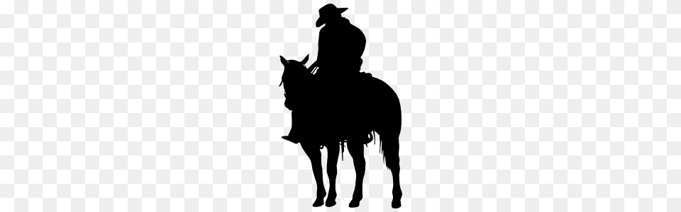 Tired Cowboy And Horse Sticker, Silhouette, Animal, Equestrian, Mammal Free Transparent Png