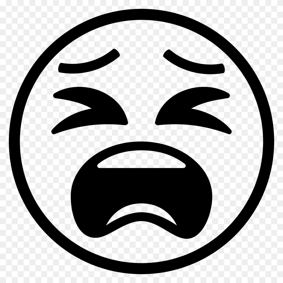 Tired Face Emoji Clipart, Head, Logo, Person, Stencil Free Png