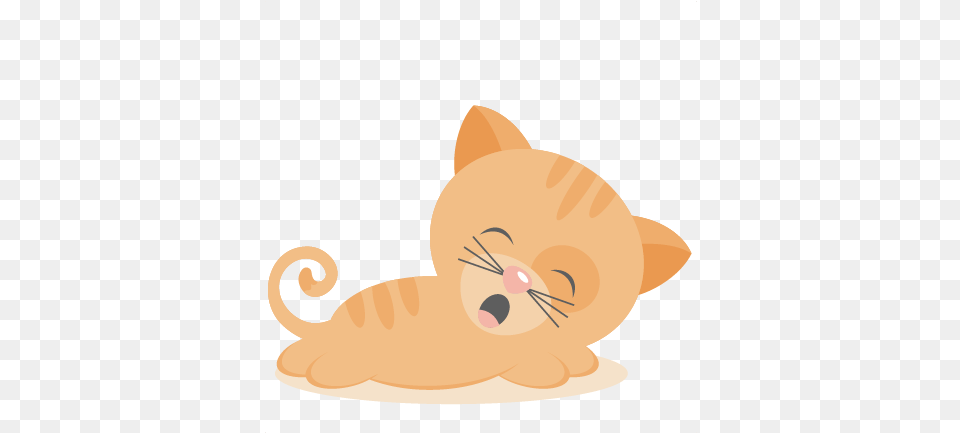Tired Kitty Svg Scrapbook Cut File Cute Clipart Files For Tired Orange Cat Clipart, Animal, Kitten, Mammal, Pet Free Transparent Png