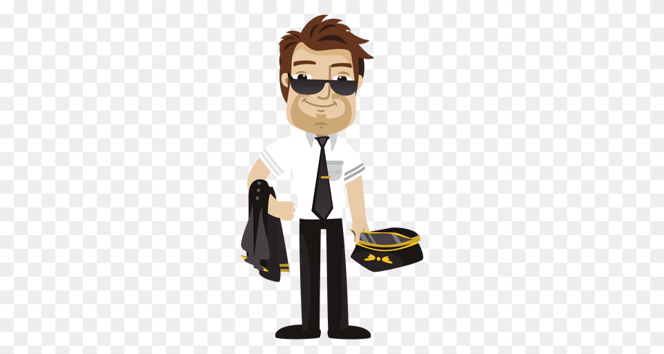 Tired Pilot Cartoon Profession, Accessories, Formal Wear, Tie, Boy Free Png