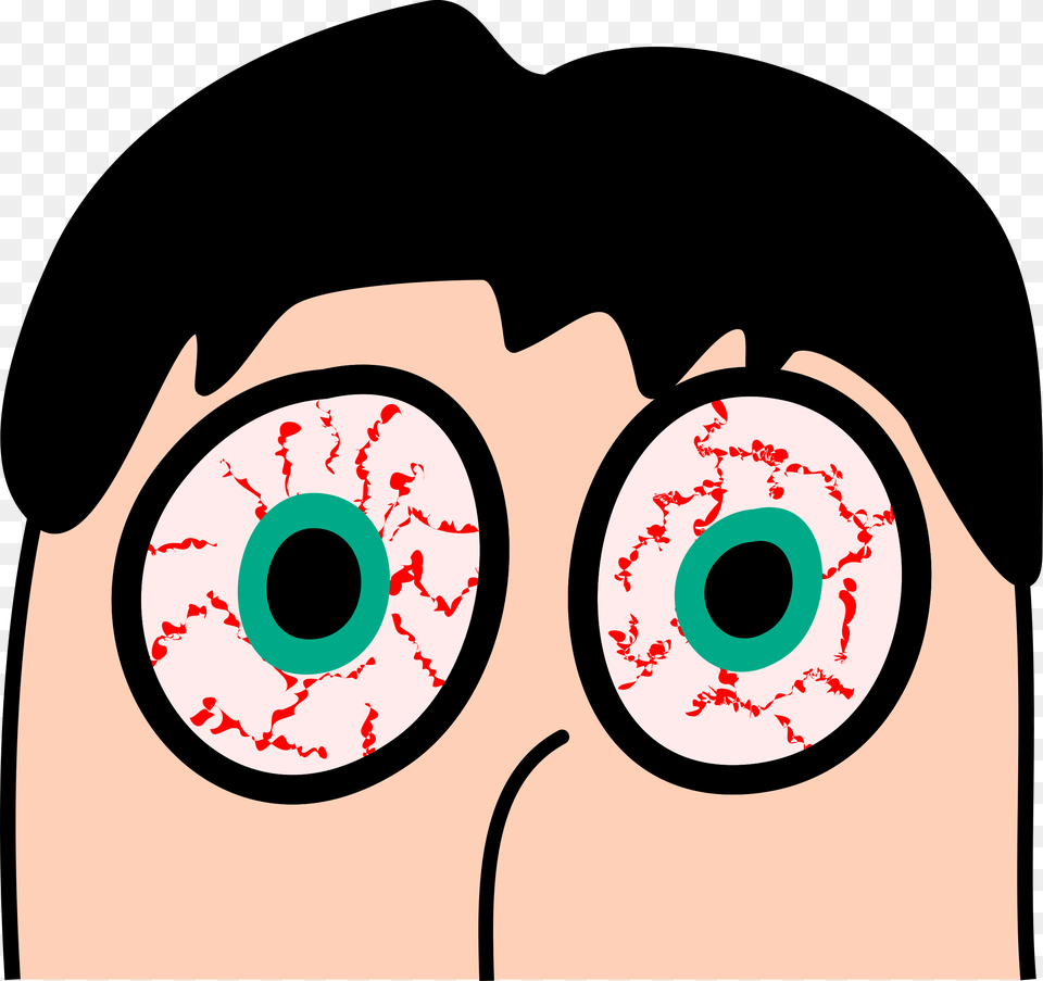 Tired Red Eyes Cartoon, Body Part, Hand, Person, Animal Png Image