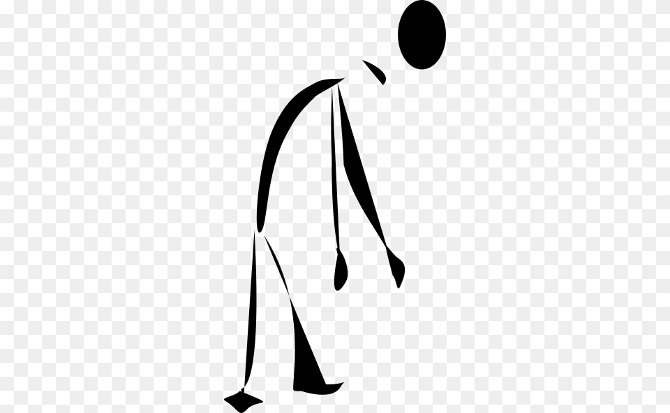 Tired Stick Person Clip Art, Gray Free Png Download