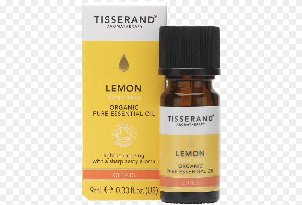 Tisserand Aromatherapy Lemon Organic Essential Oil Essential Oil, Bottle, Cosmetics, Perfume, Food Png Image