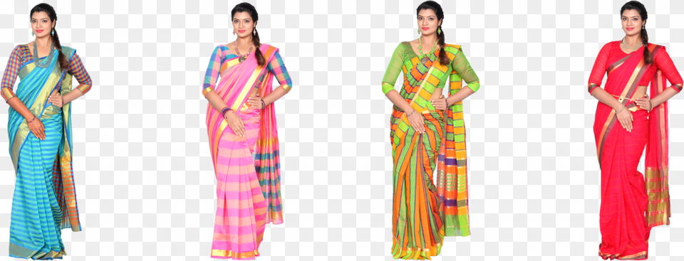 Titanic 4 Cotton Silk Saree Collection Silk, Woman, Adult, Clothing, Female Free Png