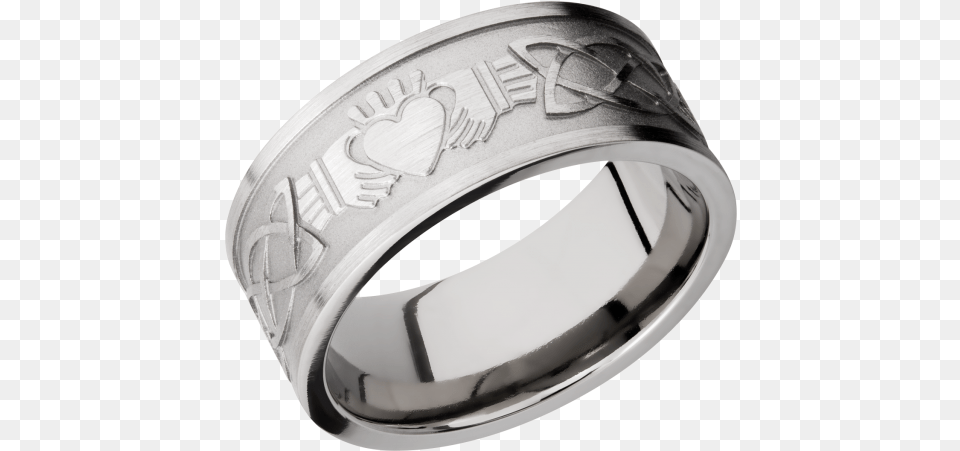 Titanium 9mm Band 9fcladdaghceltic Titanium Ring, Accessories, Jewelry, Platinum, Silver Free Png Download