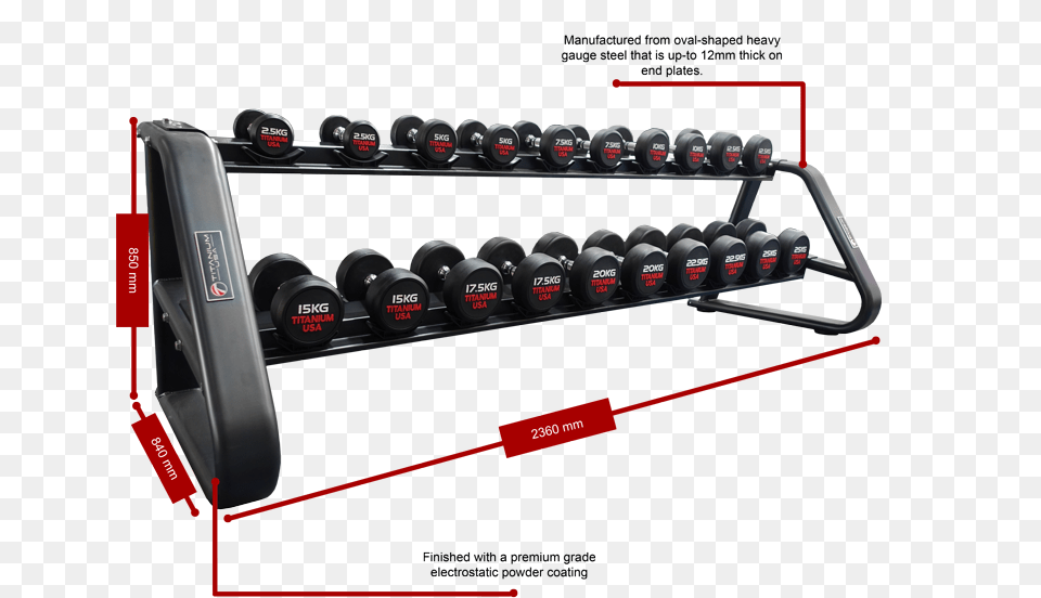 Titanium Usa Goliath Series Pro Style Dumbbell Rack, Fitness, Gym, Sport, Working Out Png Image