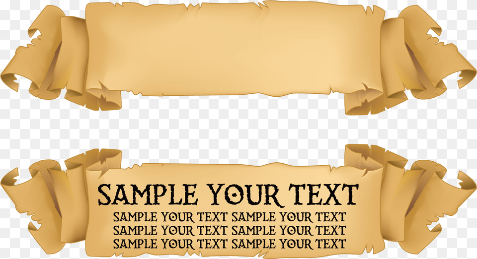 Title Banner Old Paper Ribbon Vector Full Old Scroll Banner, Text, Document Free Png