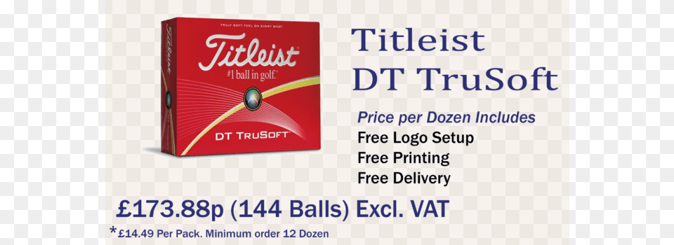 Titleist Golf Ball Offers Titleist Dt Trusoft Golf Ball Dozen Box, Advertisement Free Png