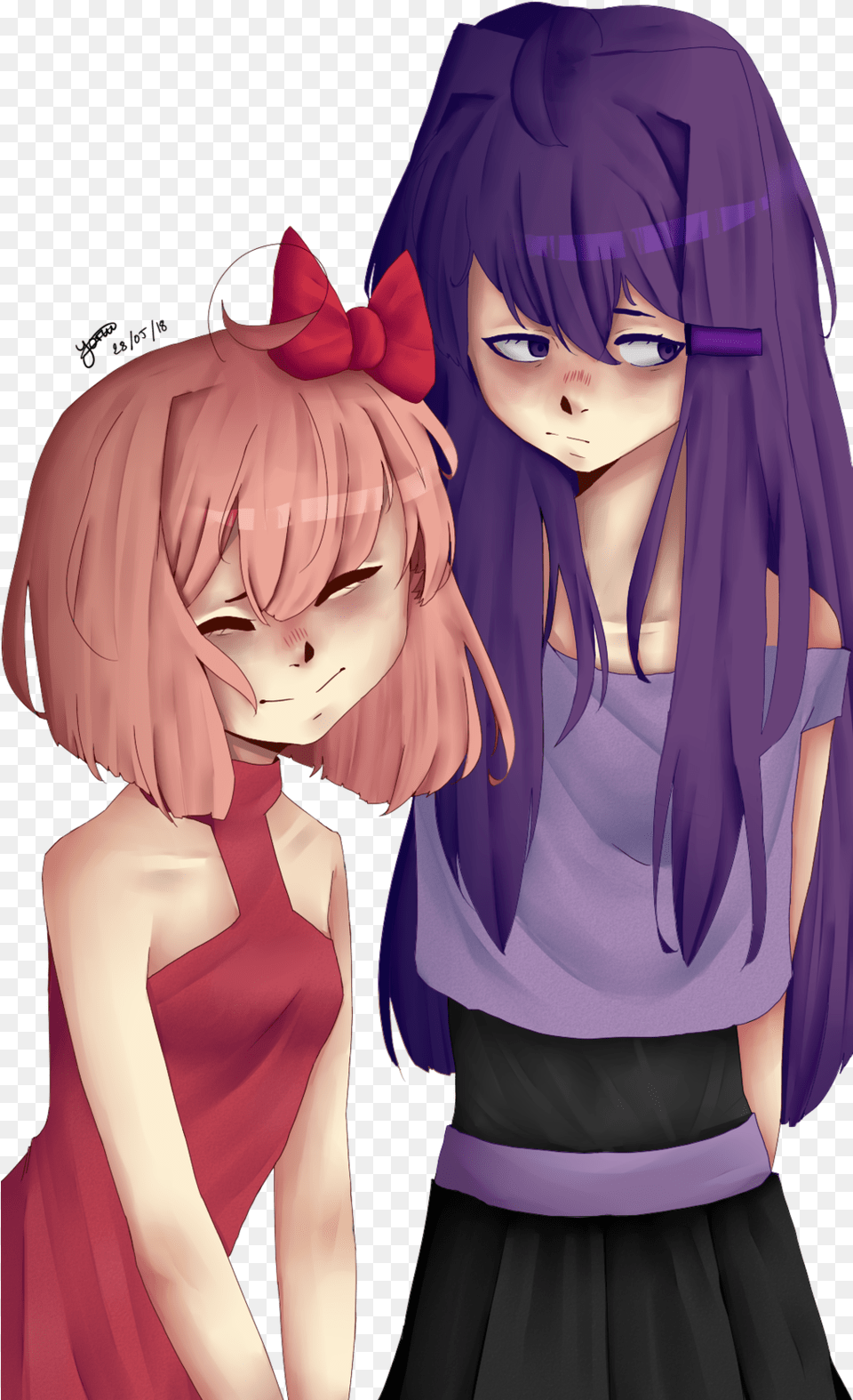 Titles Are Hard Here39s A Sayuri Ddlc Sayori And Yuri, Adult, Publication, Person, Woman Free Png Download