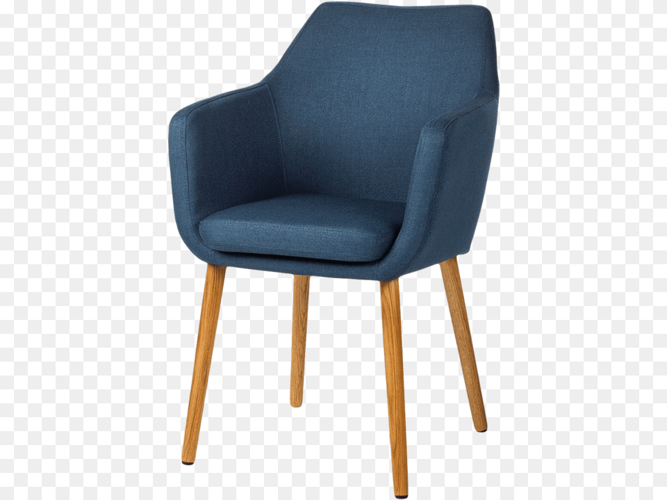 Tiziano Silla De Comedor De Tela Quantum Armleunstoel Nicholas Ii Geweven Stof Jeansblauw, Chair, Furniture, Armchair Png Image
