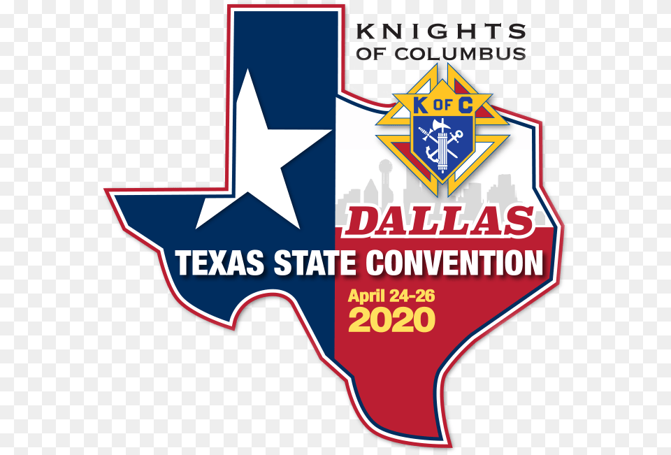 Tkofc Logo State Convention Dallas 2020 V2 Knights Of Columbus Emblem, Symbol, Badge Free Transparent Png