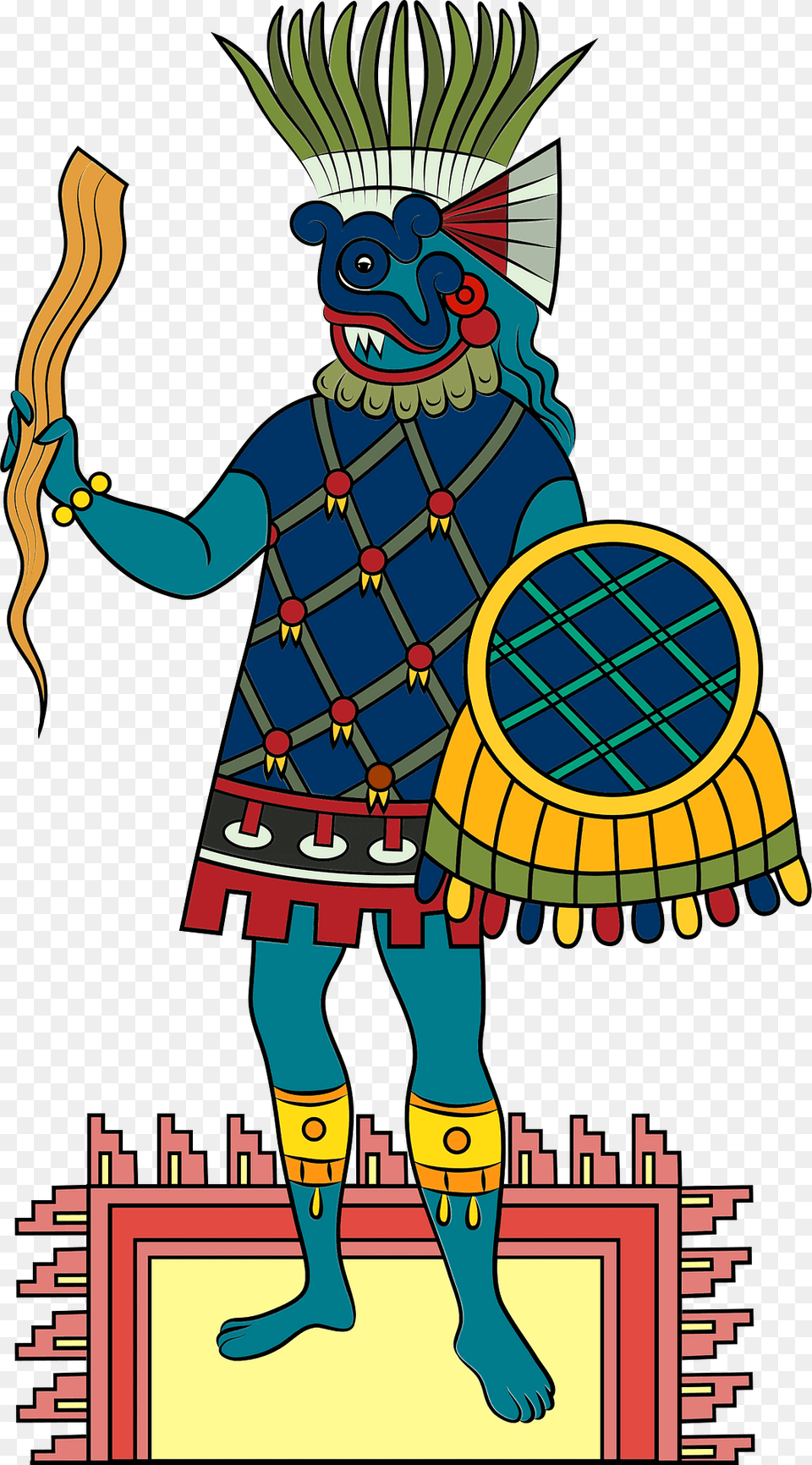 Tlaloc Aztec God Of Rain Fertility And Water Clipart, Book, Comics, Publication, Cartoon Free Png Download