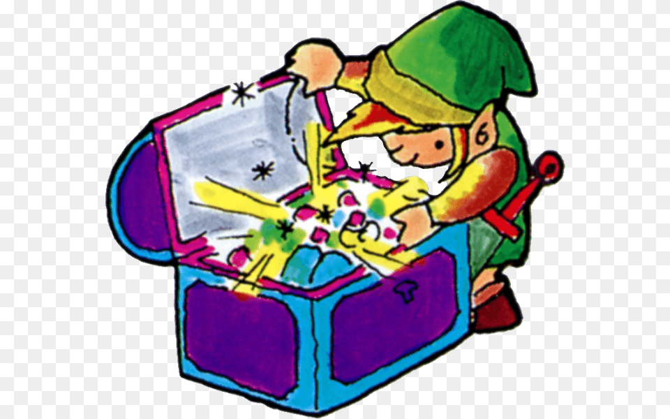 Tloz Link Opening A Treasure Chest Artwork Legend Of Zelda Nes Artwork, Baby, Person Free Png Download
