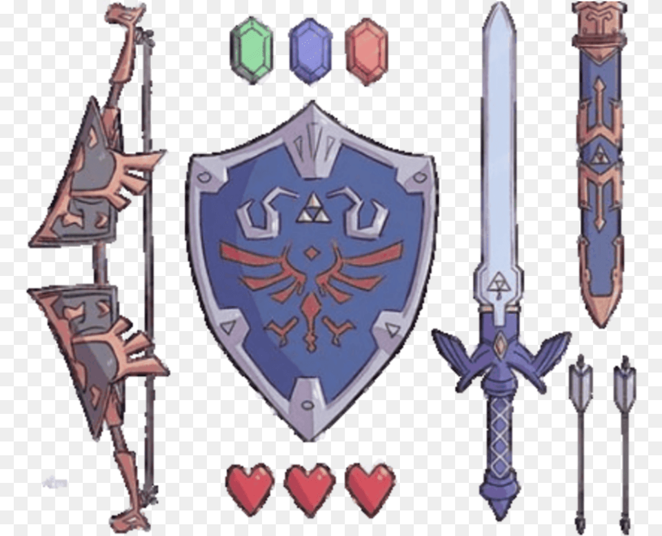 Tloz Thelegendofzelda Zelda Link Younglink Toonlink Dagger, Armor, Shield, Knife, Blade Free Transparent Png