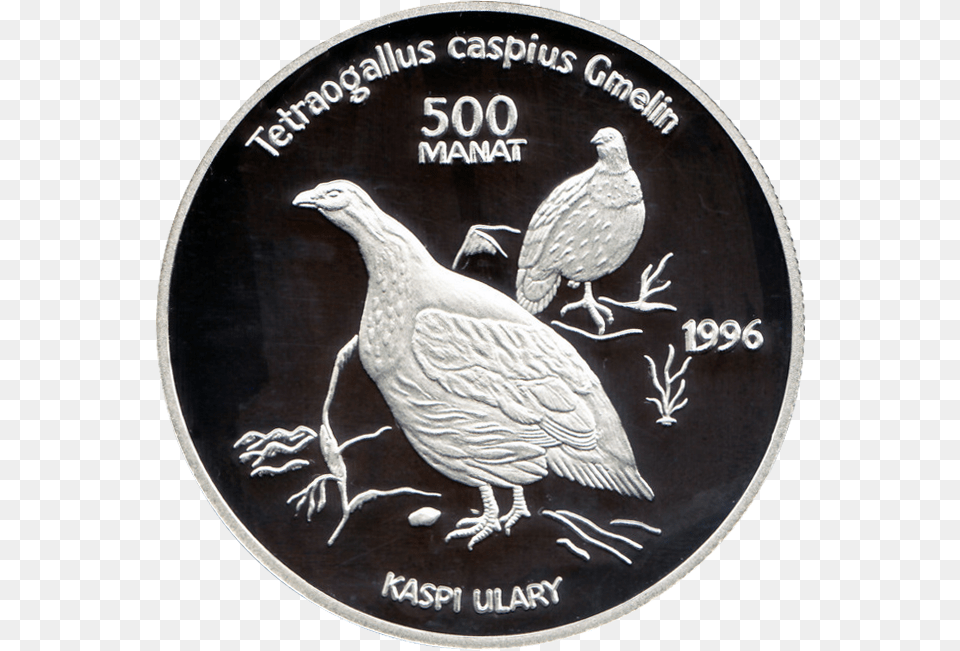 Tm 1996 500manat Tetraogallus B Grouse, Animal, Bird, Coin, Money Free Png