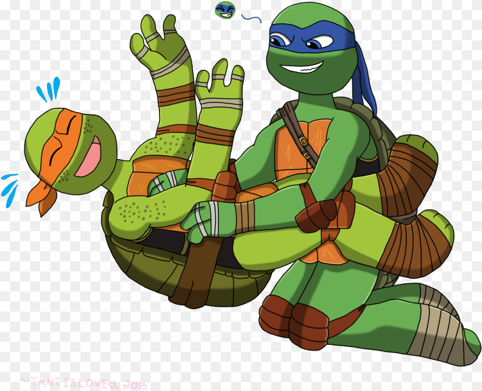 Tmntislove 29 52 Leo Tickling Mikey Ninja Turtles Tickle Mikey, Baby, Person, Face, Head Free Png Download