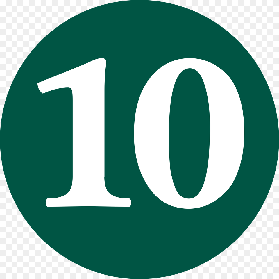 To 10 Numbers Number 10 In A Circle, Logo, Text, Symbol, Disk Png