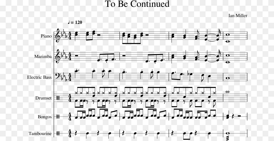 To Be Continued Sheet Music For Piano Percussion Music, Gray Png