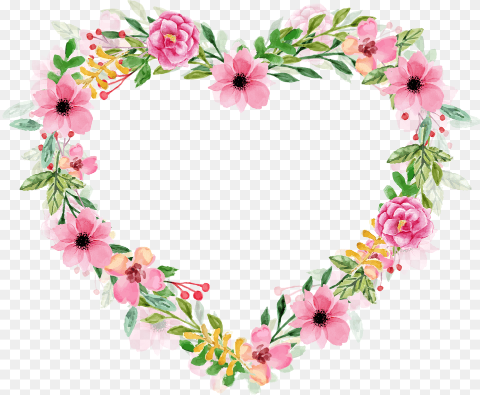 To Download Click The Following Watercolor Heart Flower, Plant, Rose Png
