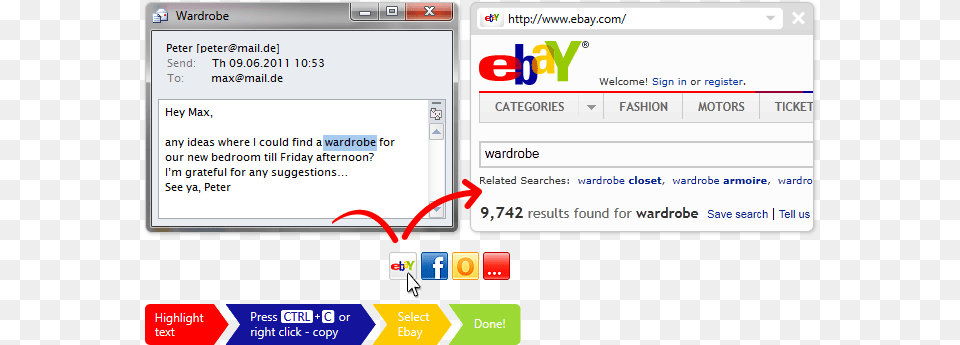 To Ebay Can Be Reached From Anywhere On The Desktop Ebay, File, Text, Webpage, Electronics Png Image