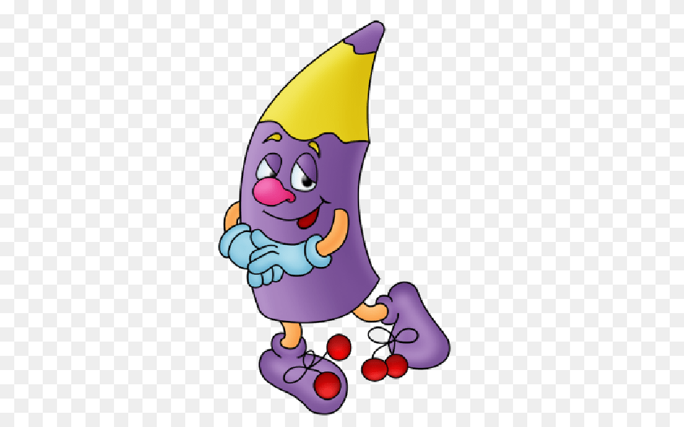 To Free Cartoon Purple Crayon Clip Art Picture, Banana, Food, Fruit, Plant Png Image