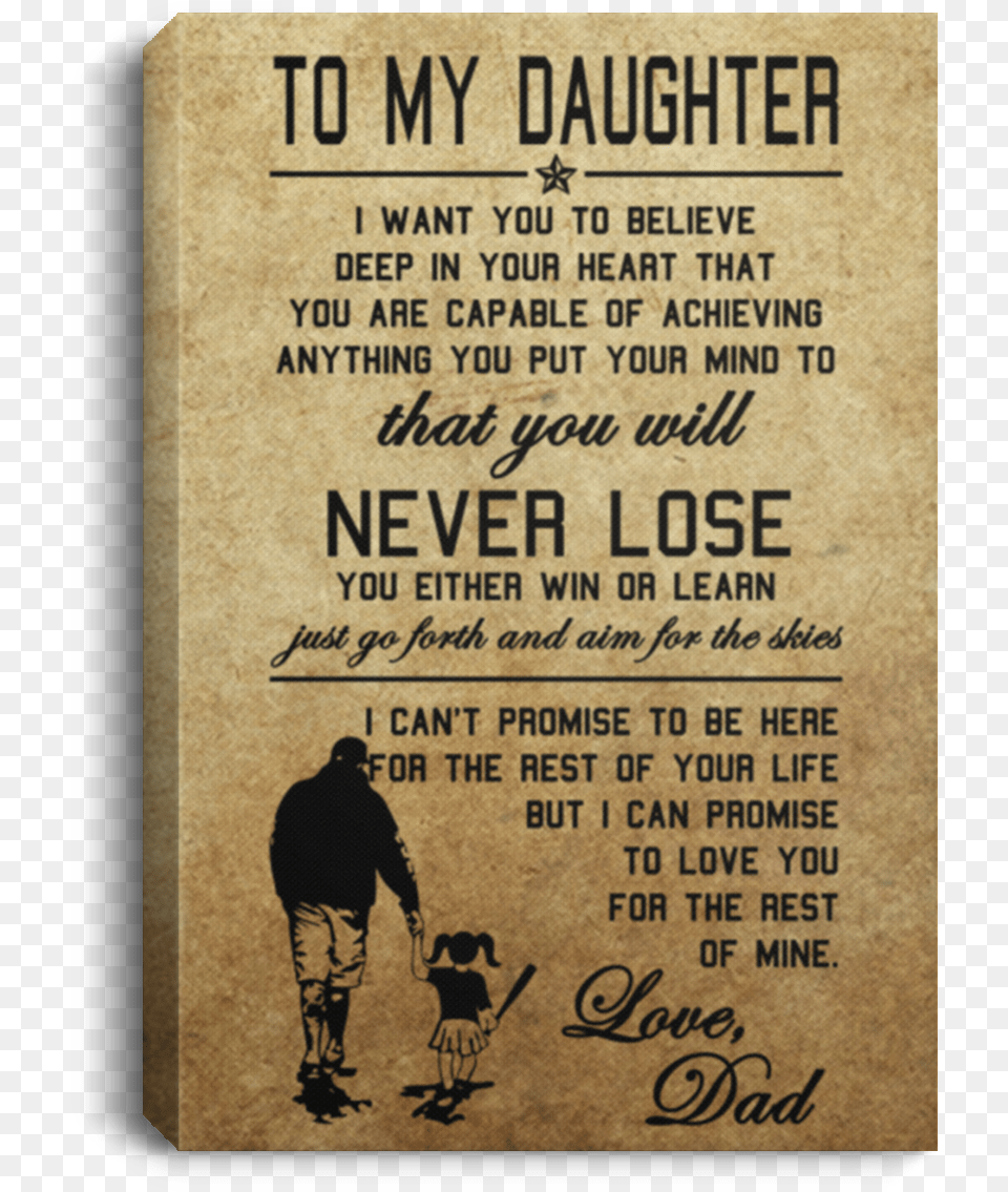 To My Daughter Softball Canvas Wall Art Jaca1008 Poster, Advertisement, Adult, Person, Man Free Transparent Png
